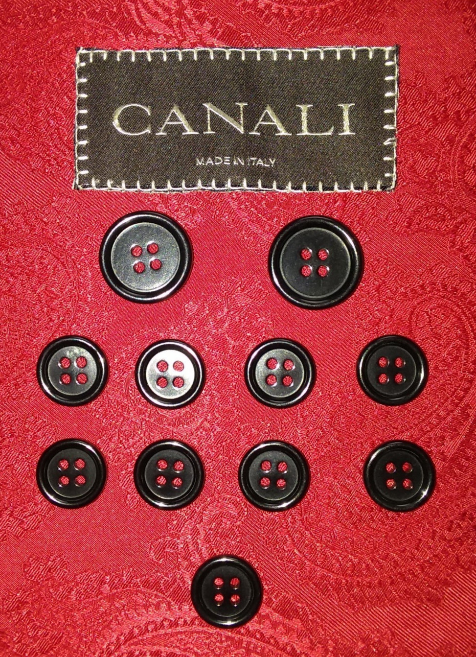 CANALI ITALY BLACK SOLID FULL REPLACEMENT SPORTS COAT BLAZER BUTTON SET