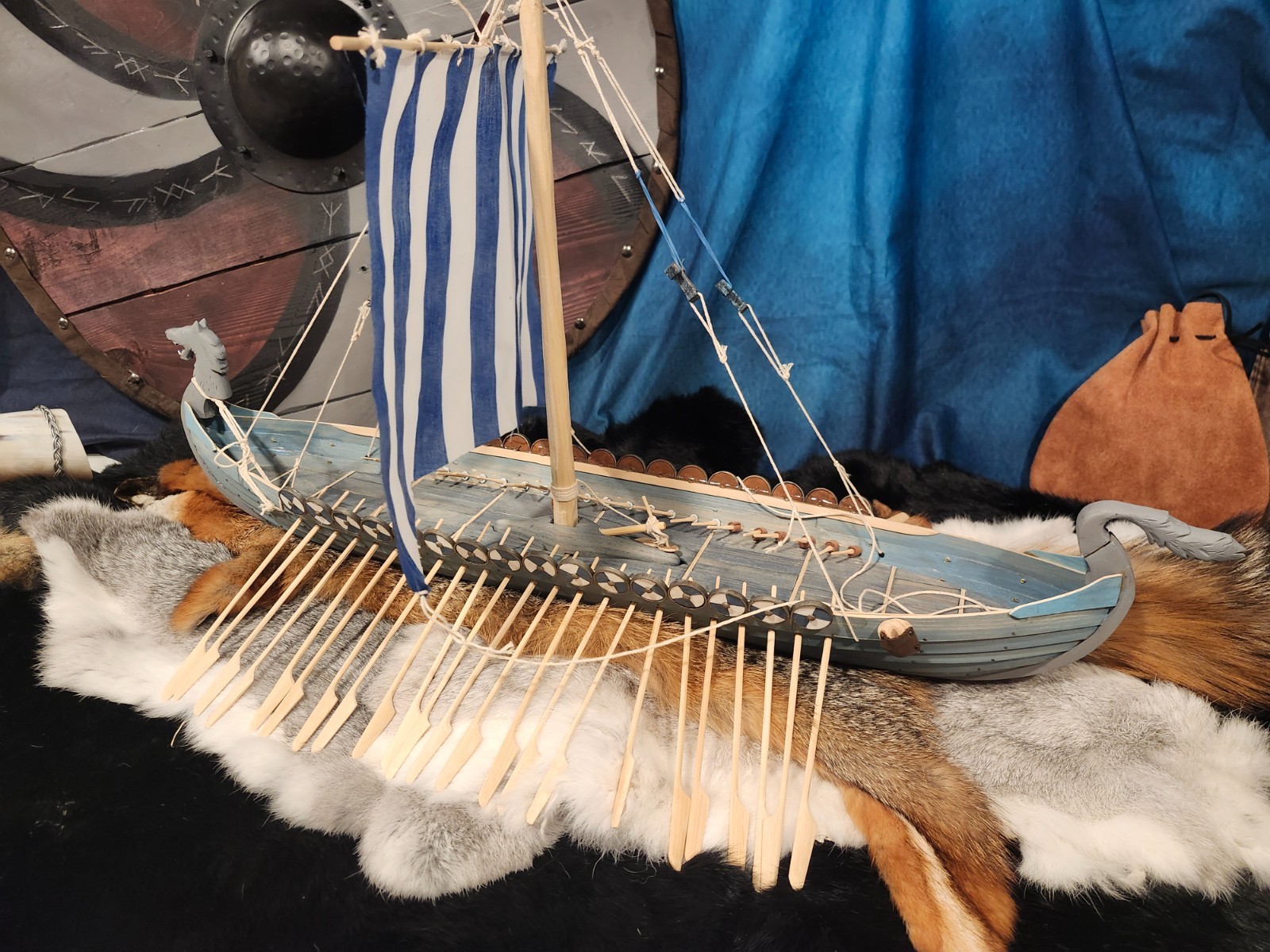 Floating burning Viking ship Drakkar custom flammable Viking funeral handmade