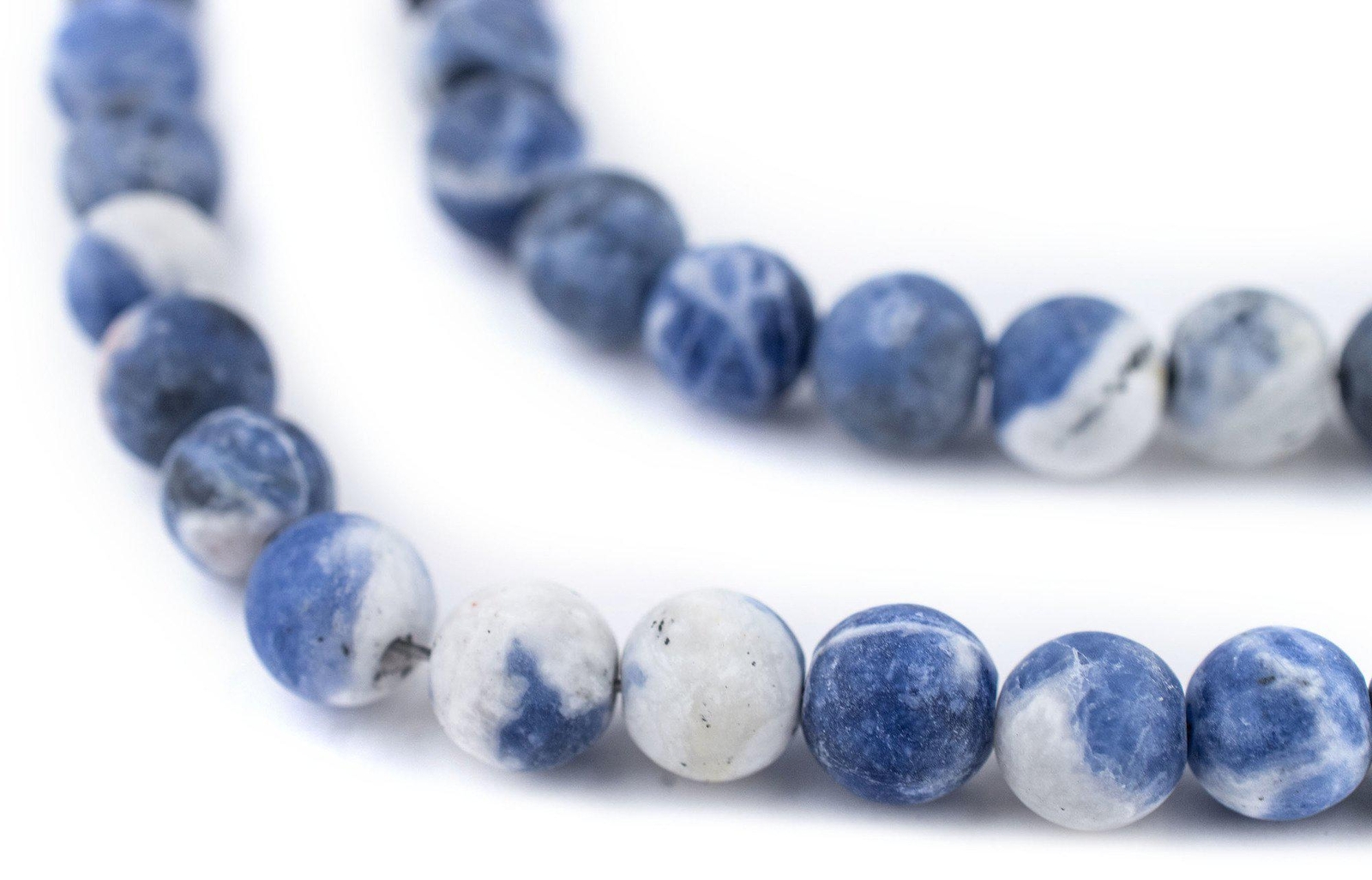 Matte Round Sodalite Beads 8mm Blue Gemstone 16 Inch Strand