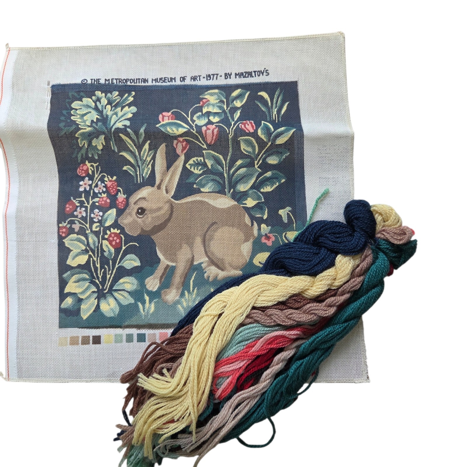 Metropolitan Museum of Art Needlepoint Kit Vintage 1977 Rabbit Sage Mazaltov’s