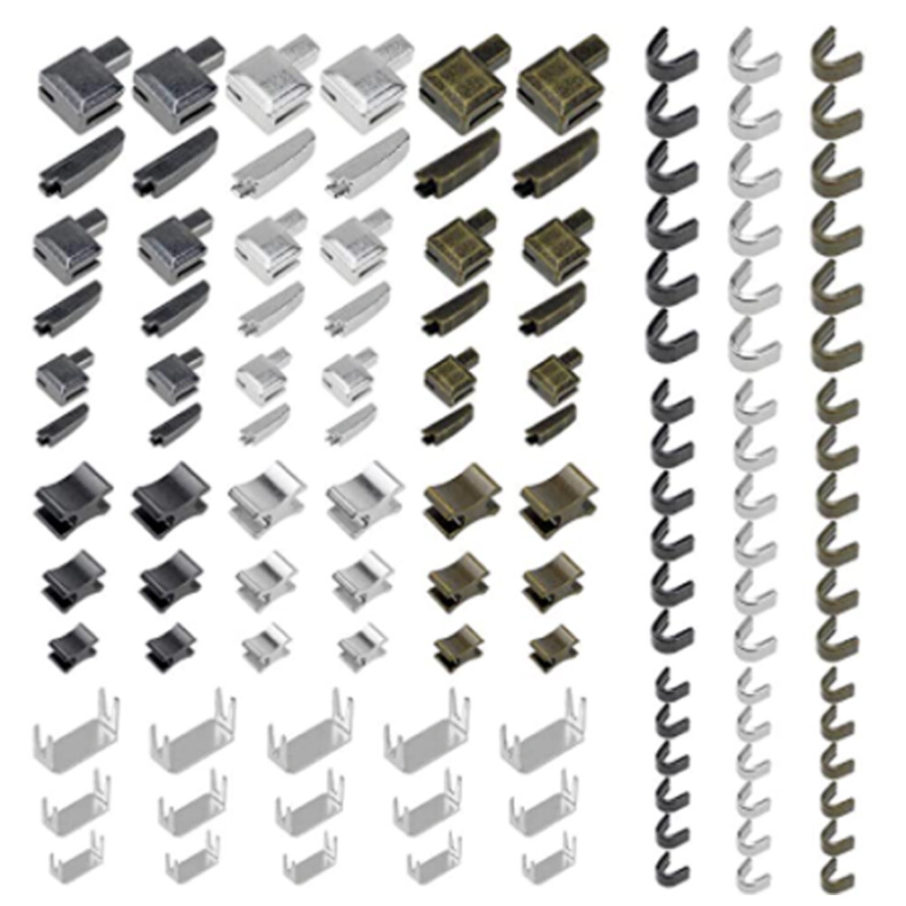 10/123 Pieces Zipper Repair Kit Metal Zipper Stopper Ends Sliders Retainers US#