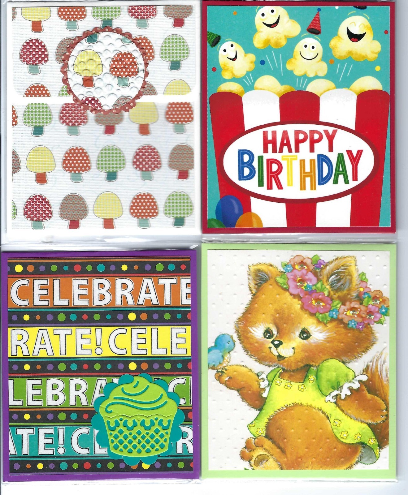 Handmade BIRTHDAY GIFT CARD/MONEY HOLDERS #B$5–Lot of 4