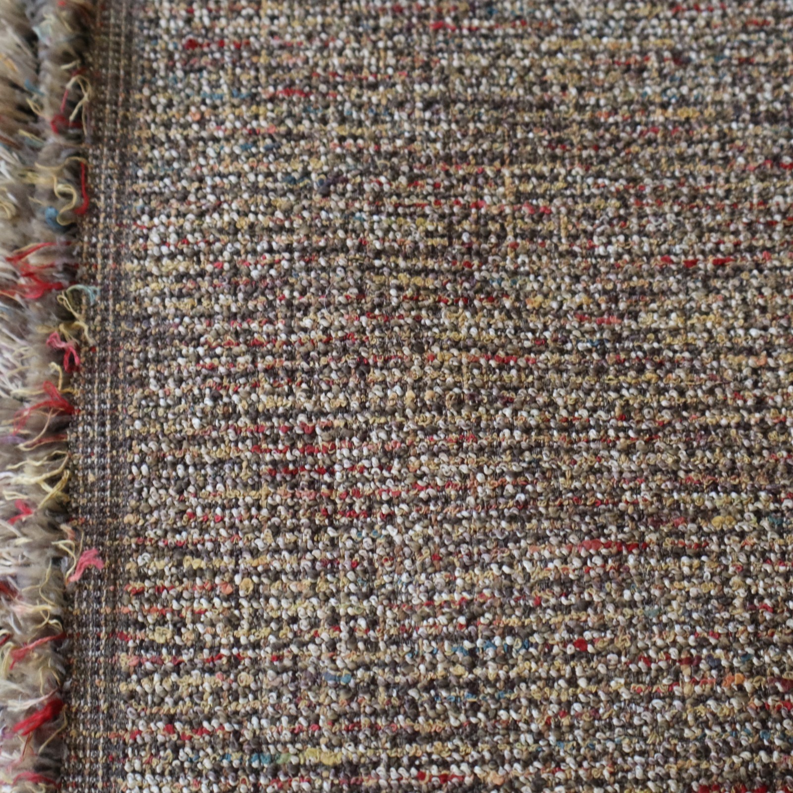 MCM Designtex? Upholstery Fabric Boucle Earthy Brown, Red, Blue 7.5 yds