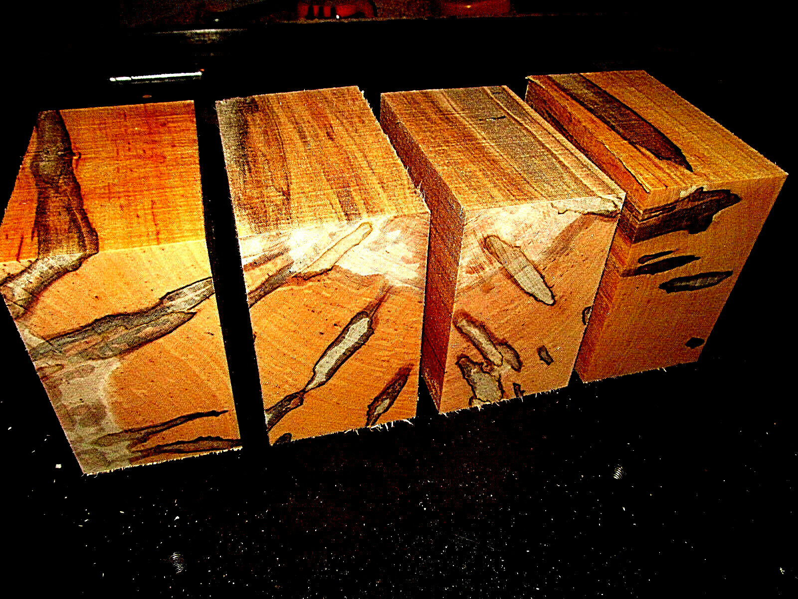FOUR BEAUTIFUL AMBROSIA MAPLE BOWL BLANKS LUMBER WOOD LATHE CARVE 6″ X 6″ X 3″