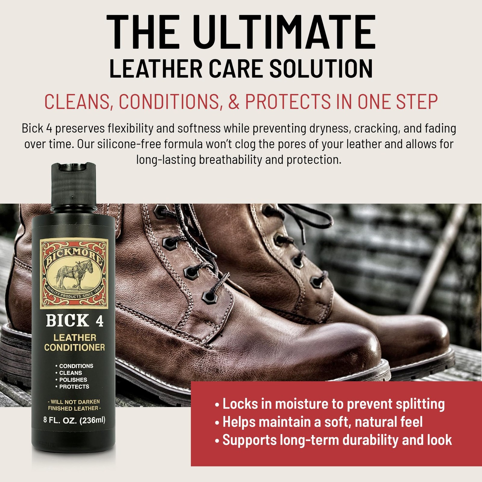Bick 4 Leather Conditioner 8 oz – Cleaner & Conditioner – Restore Polish & Pr…