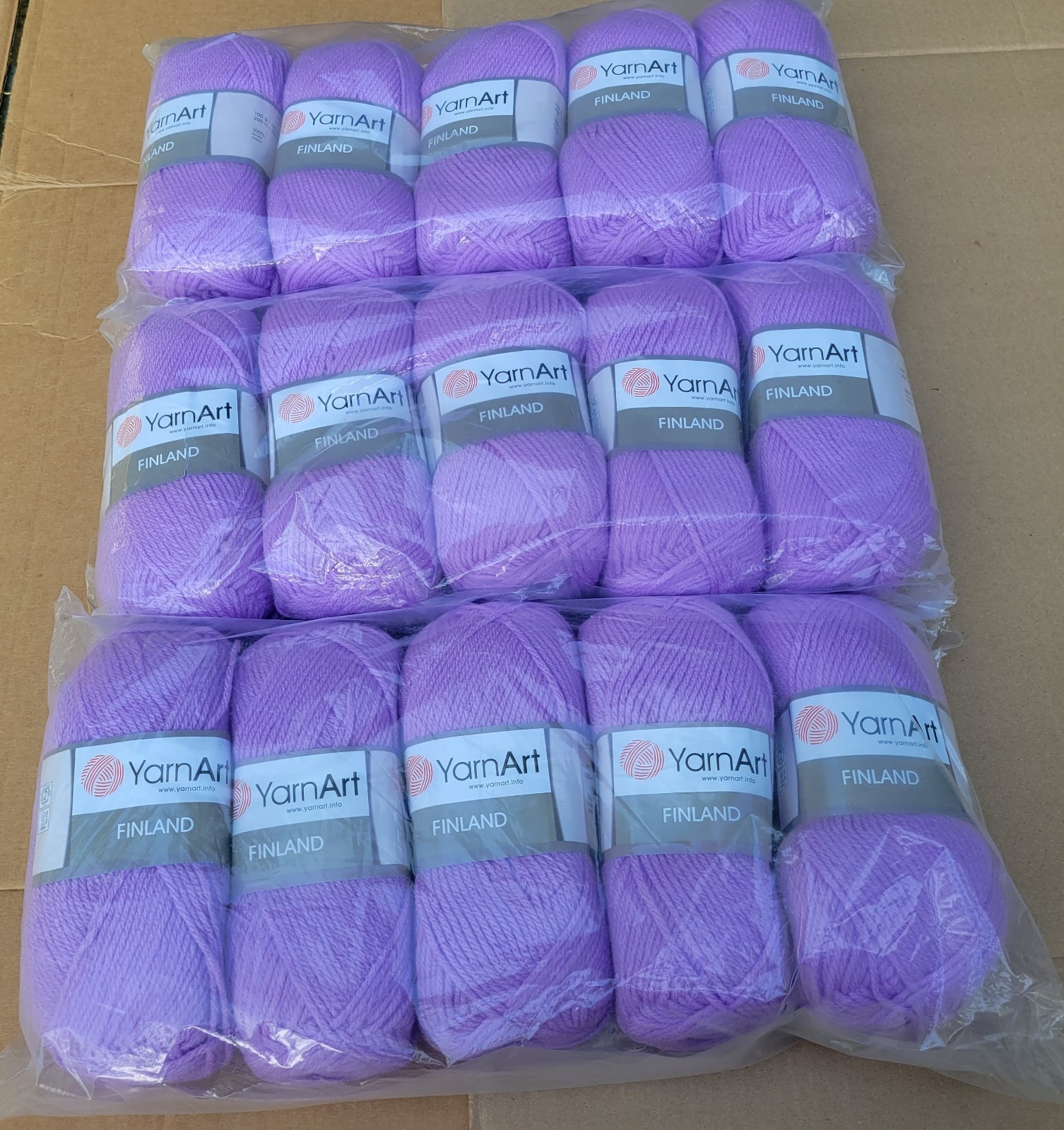 YarnArt Finland x 15 Color 223 Lavender 3.5 oz 218 yds 100% Acrylic #3 DK Light