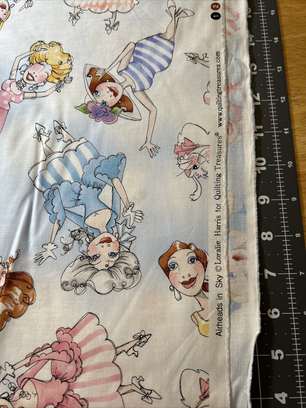 Up And Away Airheads In Sky Loralie Harris 1/2 Yard Cotton Fabric New