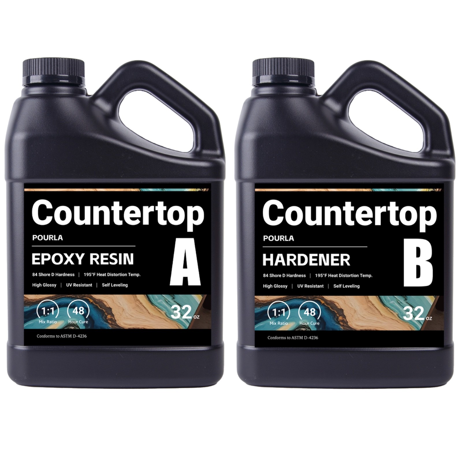 Countertops Clear Epoxy Resin Kit Heat-Resistance Epoxy for Tabletop Bar Top