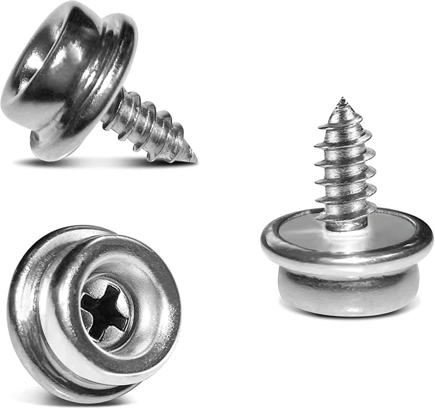 50PCS Stainless Steel Screws Marine Grade Boat Canvas Snaps 3/8″ Inch Diameter
