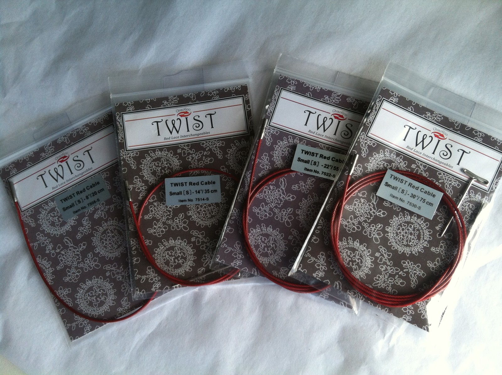 ChiaoGoo TWIST RED Interchangeable Knitting Cables MPN 7508 – 7550