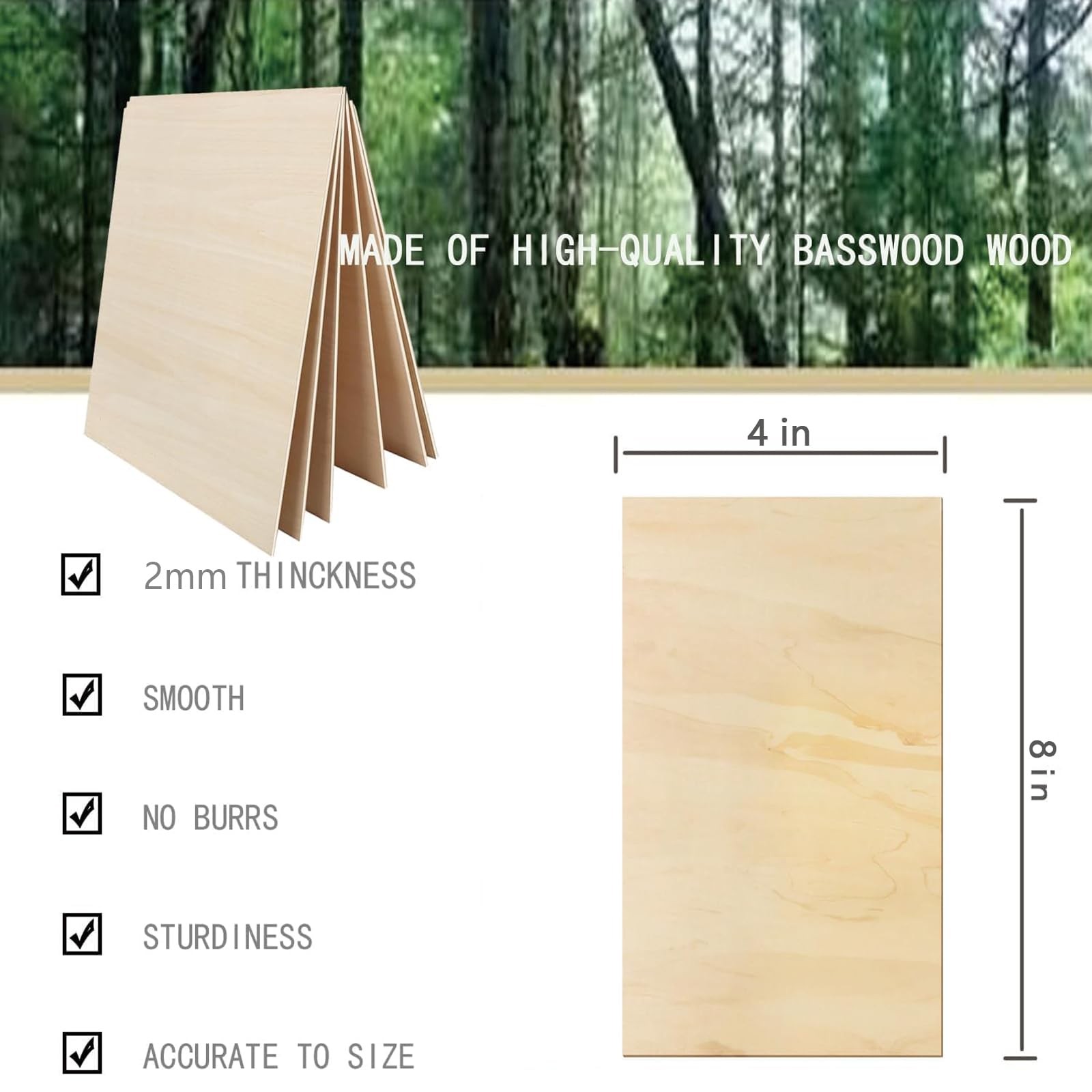13-Pack Basswood Craft Sheets, Thin Plywood Sheets, Balsa Wood Sheets