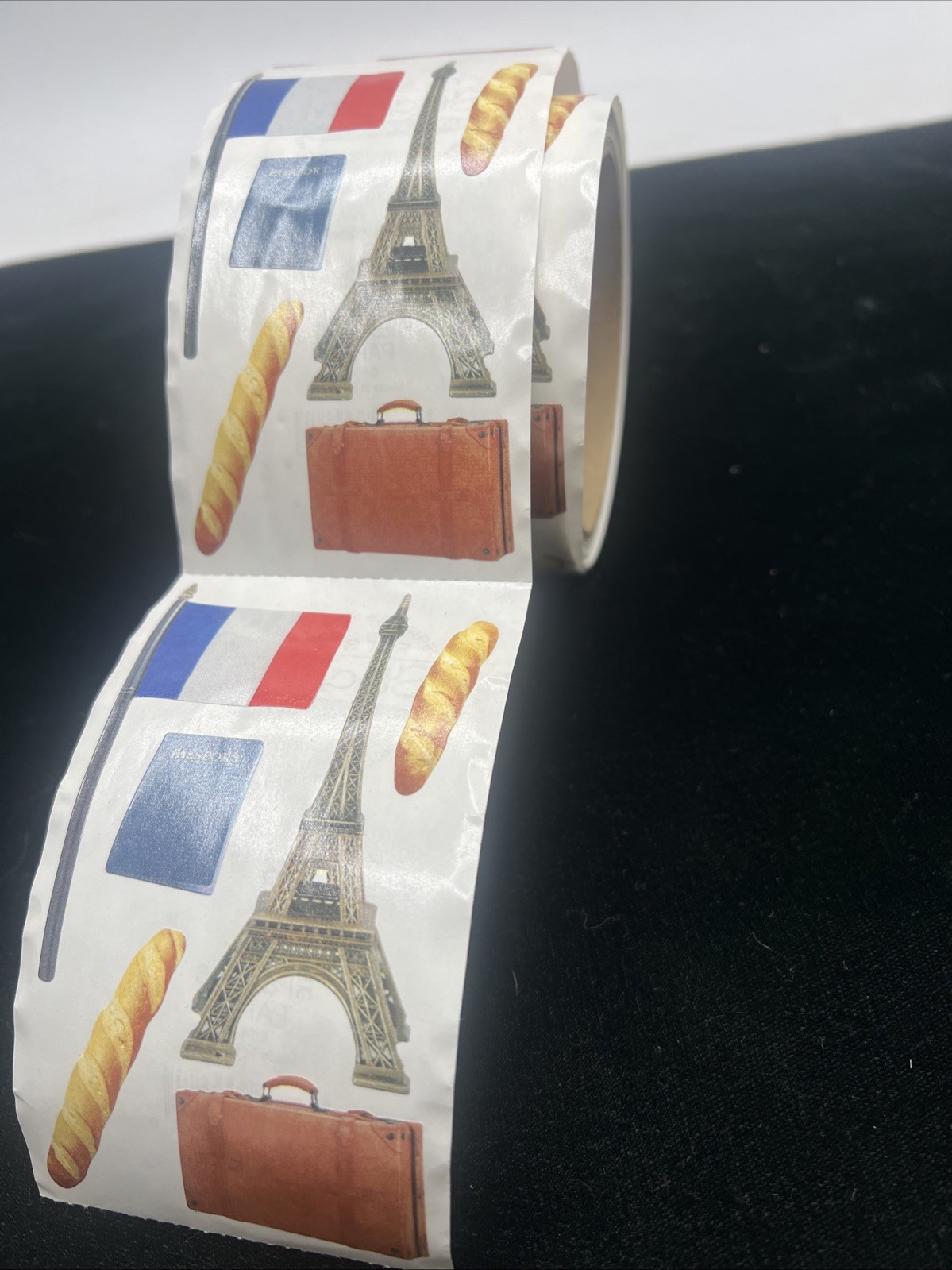 Vintage Frances Meyer Sticker Roll X95 Paris Travel Eiffel Tower Flag RFST 936