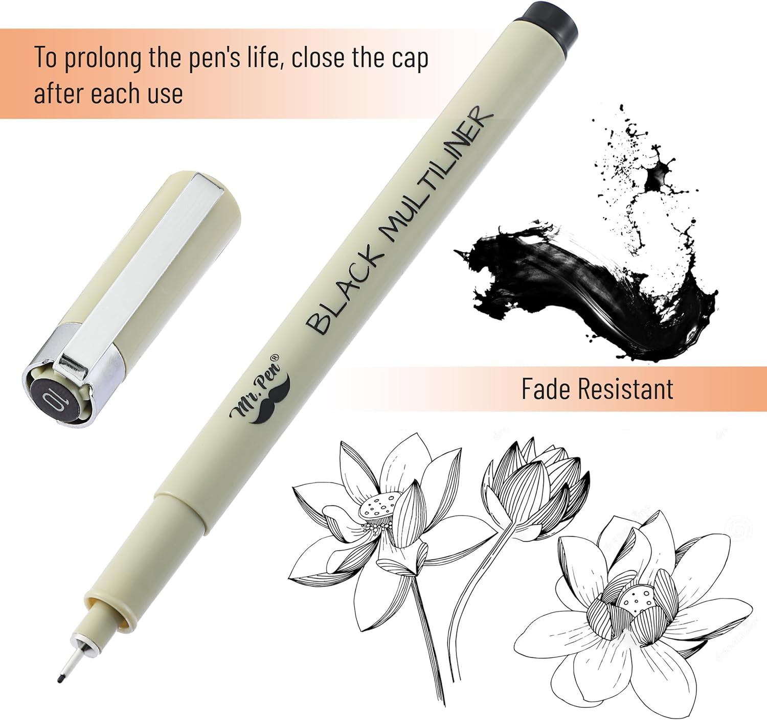 – Drawing Pens for Artists, 0.2Mm, 8 Pack, Black Artist Pens, Micro Pens for Dra