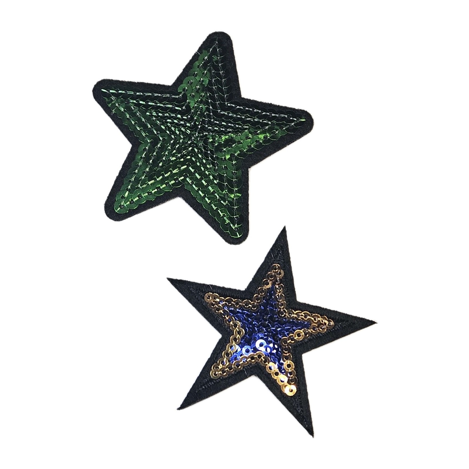 Sequins 2pc Star Patches- Embroidered Iron On Patch