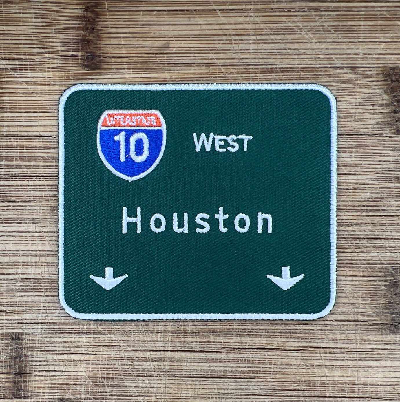 Houston Texas Freeway Sign Patch 3.5 Inch Embroidered Iron On