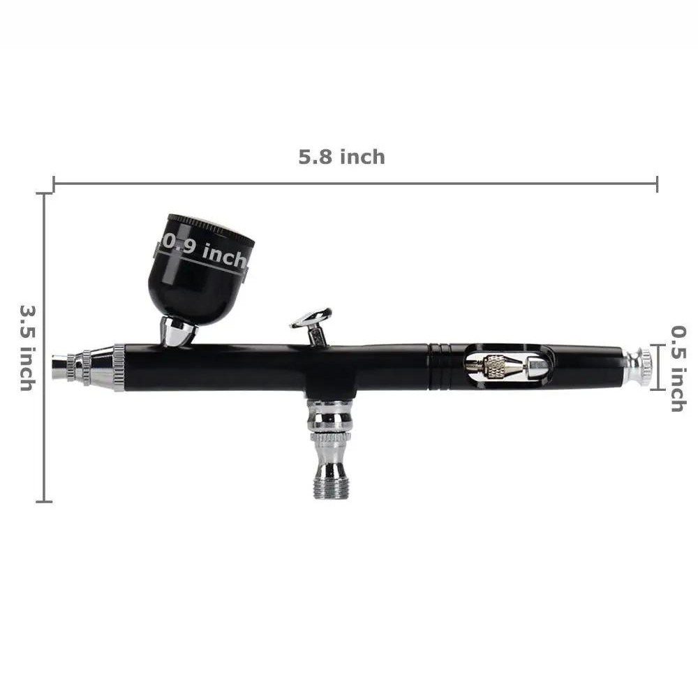 Gravity Feed 0.3mm Dual Action Spray Gun Airbrush Nail Art Paint Tattoo Tool Kit