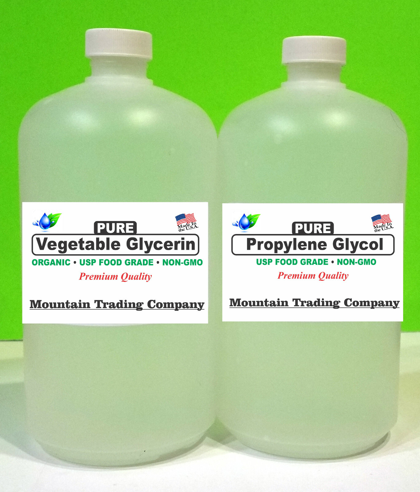 2 QUART NON-GMO VEGETABLE GLYCERIN + PROPYLENE GLYCOL USP FOOD GRADE PG VG