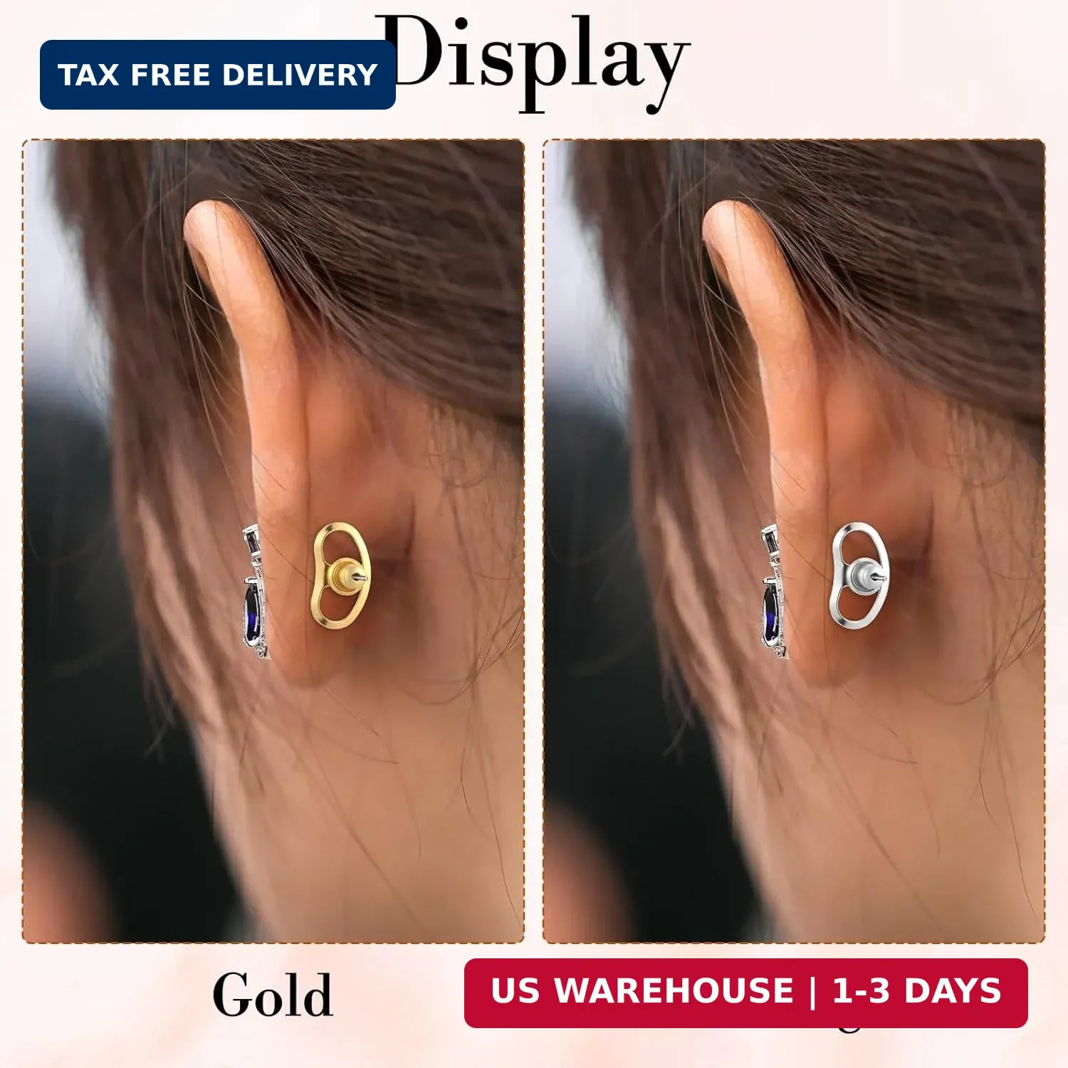 8Pcs Earring Lifters Backs, Earrings Backs Replacements for Studs, Large Tight E