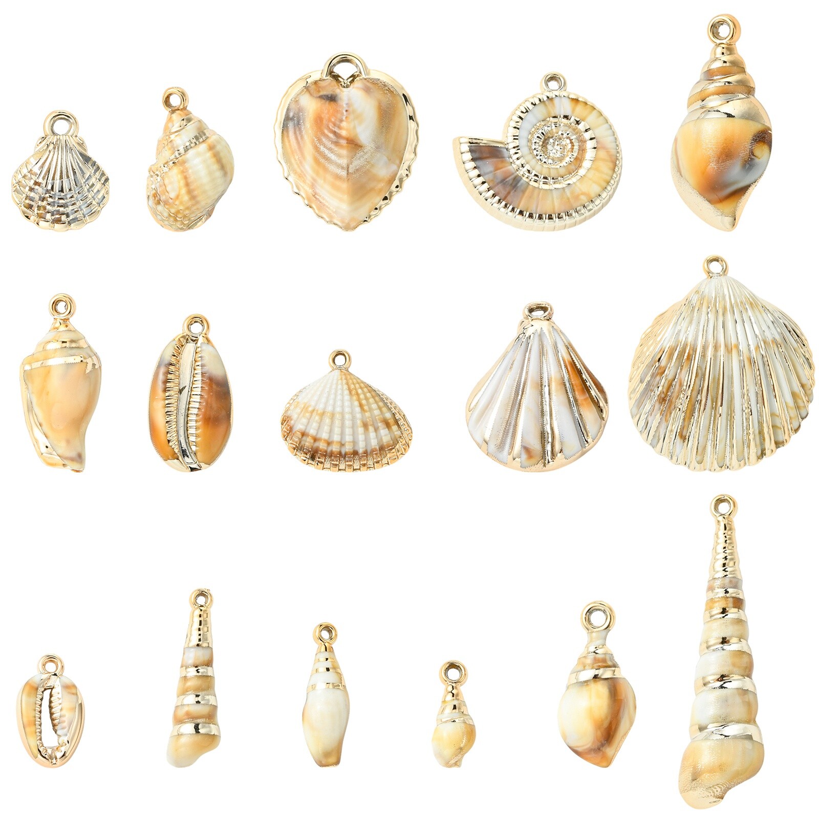 32pcs Shell Charms Seashell Charms Bulk Summer Acrylic Pendants for Jewelry DIY