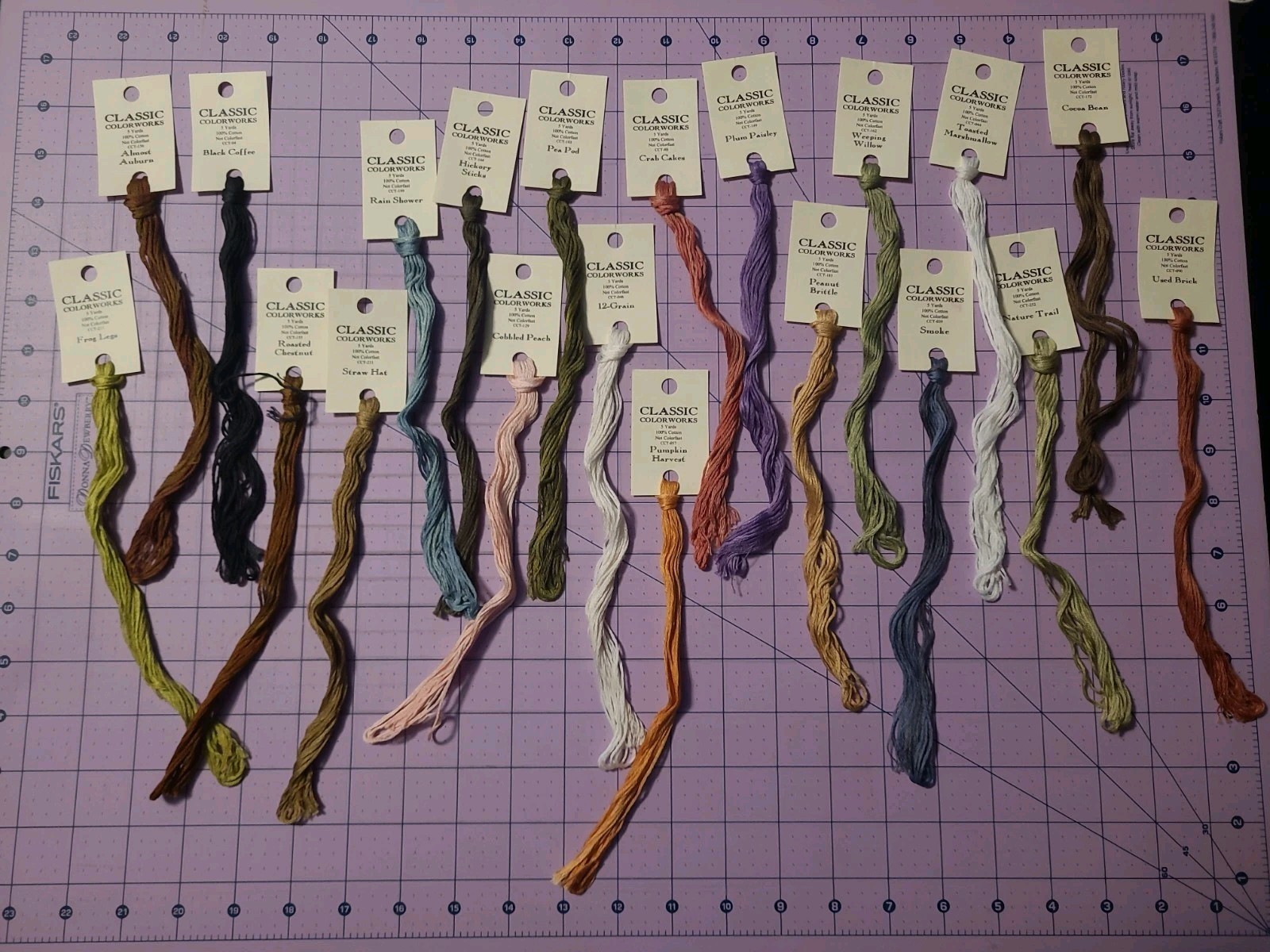 Lot of 20 CLASSIC COLORWORKS Over Dyed Cotton Threads Floss 5 Yards Each