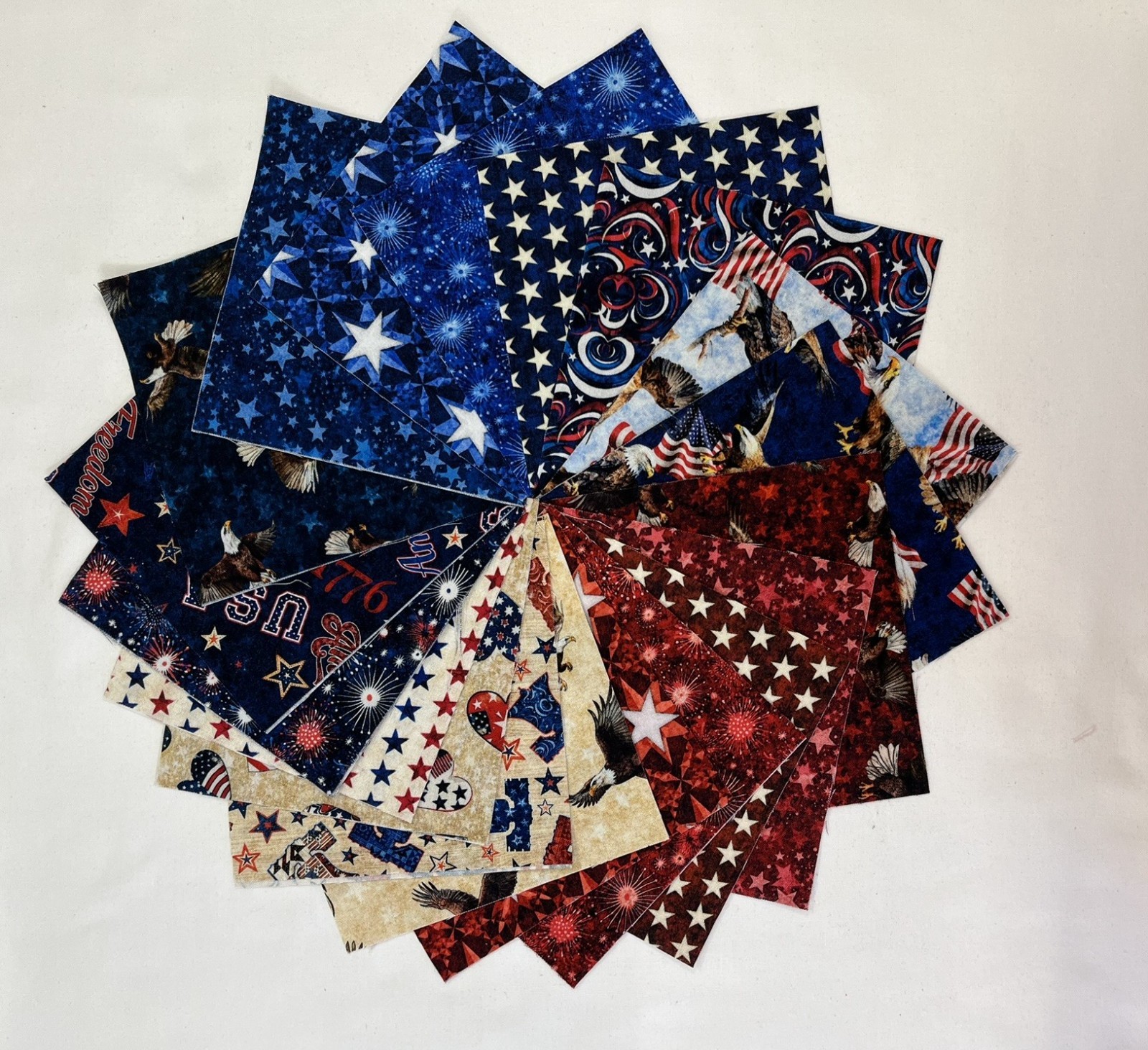 American Freedom ~ 42 5″ Squares ~ QOV, Patriotic Fabric