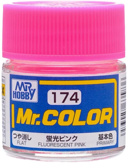 Mr. Hobby C174 Mr. Color Semi Gloss Fluorescent Pink Lacquer Paint 10ml – US
