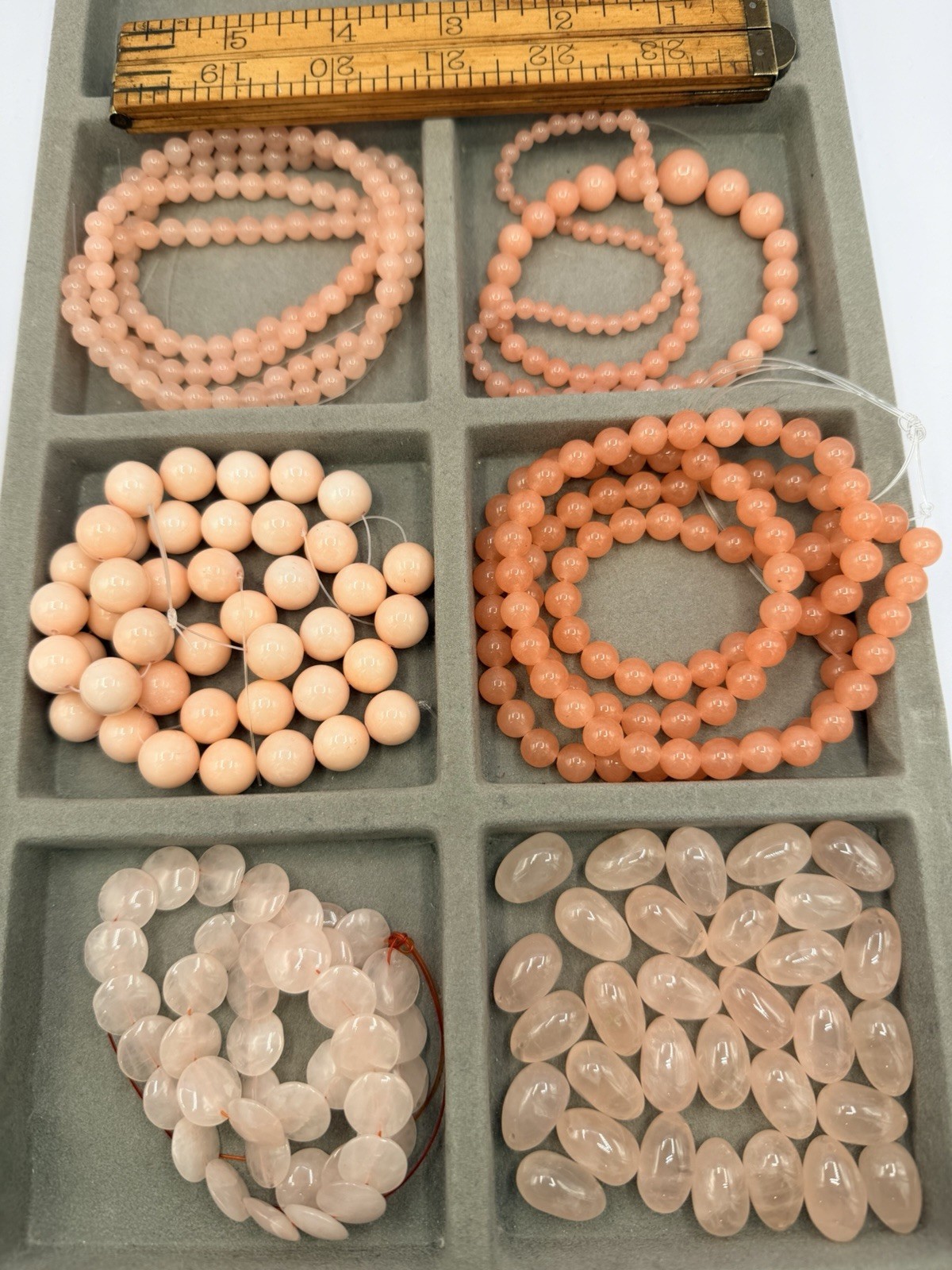 12 Oz Pink Peach Gemstone Beads Artisan Jewelry Making Salvage Lot Pendant Coin