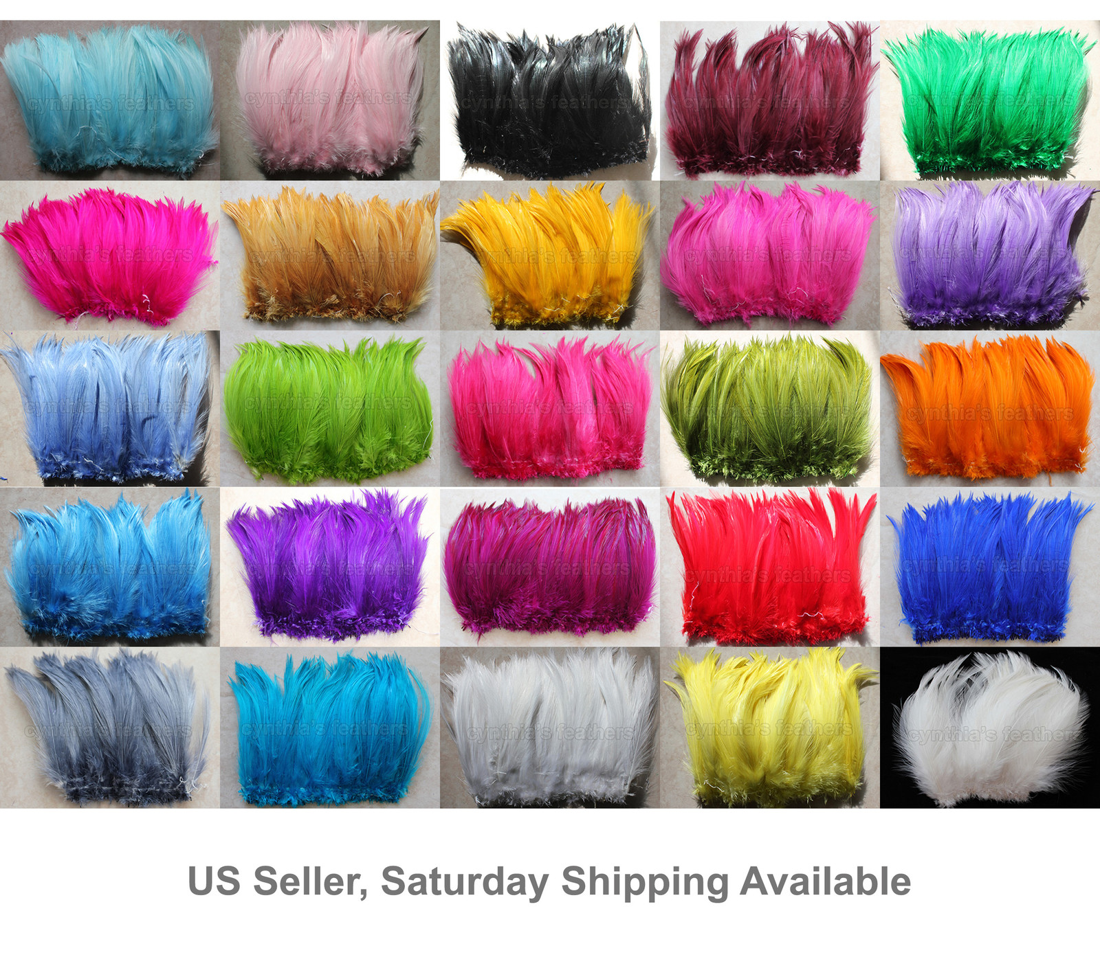 7.0g, 1/4OZ, 5-7″ Rooster COQUE Hackle Feathers for crafting, 20+ Colors to pick