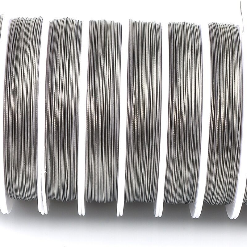 2 Roll Silver Beading Cord Wire Thread Tiger Tail 0.38mm Jewelry cord