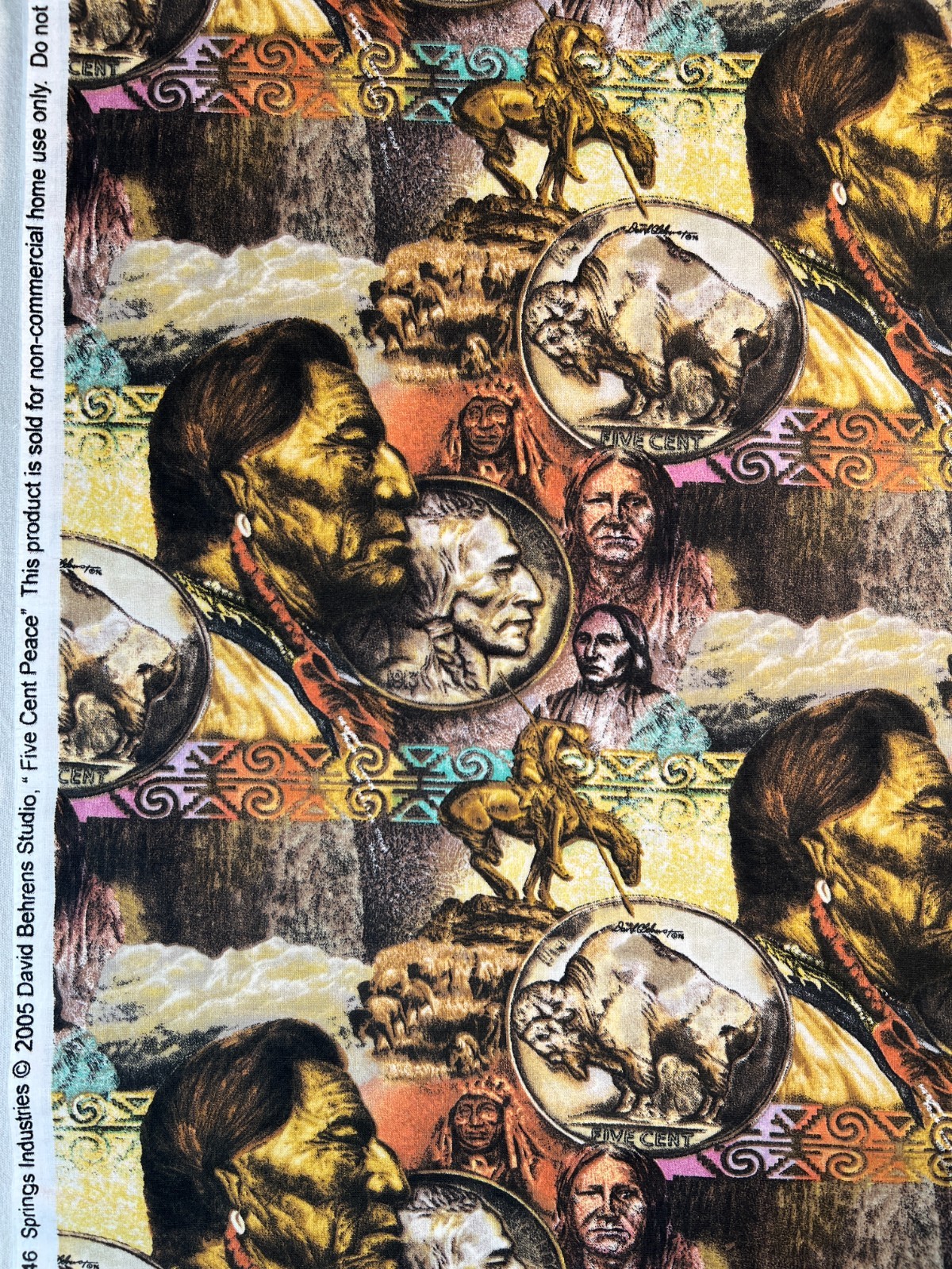 Fabric VTG “Five Cent Peace” By David Behrens Studio Springs Industries 19″x 45″