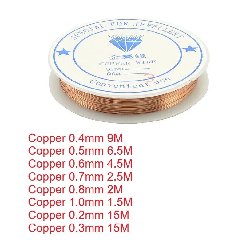 1Roll Solid Spiral Copper Wire Tarnish-Resistant Beading Twist Wire DIY Craft Je