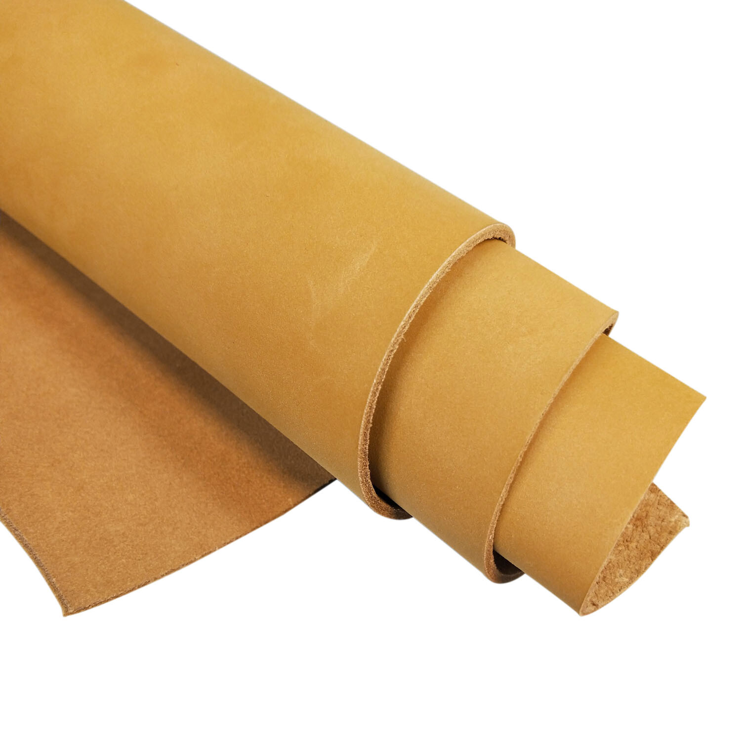 Yellow 5/6oz First Layer Cowhide Head Brushed Leather Pieces 4″X4″ to 24″X24″