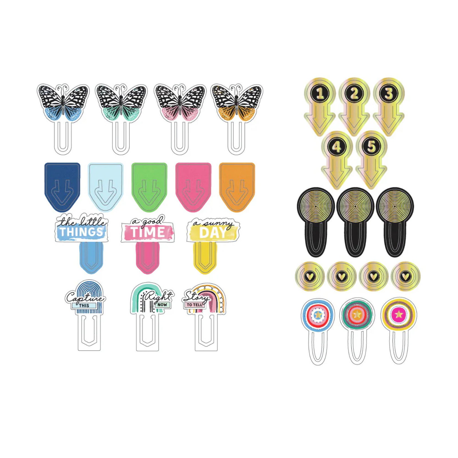 Vicki Boutin BOLD & BRIGHT DIE CUT PAPER CLIPS (30pc) scrapbooking journals
