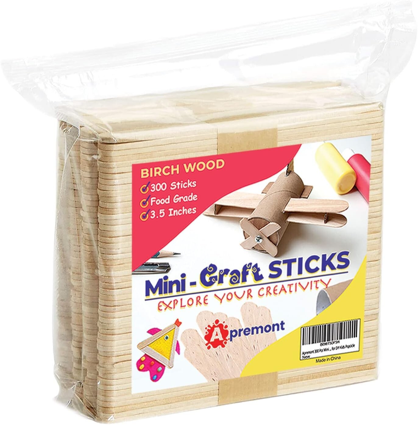 300 Pcs Mini Natural Wooden Food Grade Craft Sticks – Ice Cream Stick – Popsicle