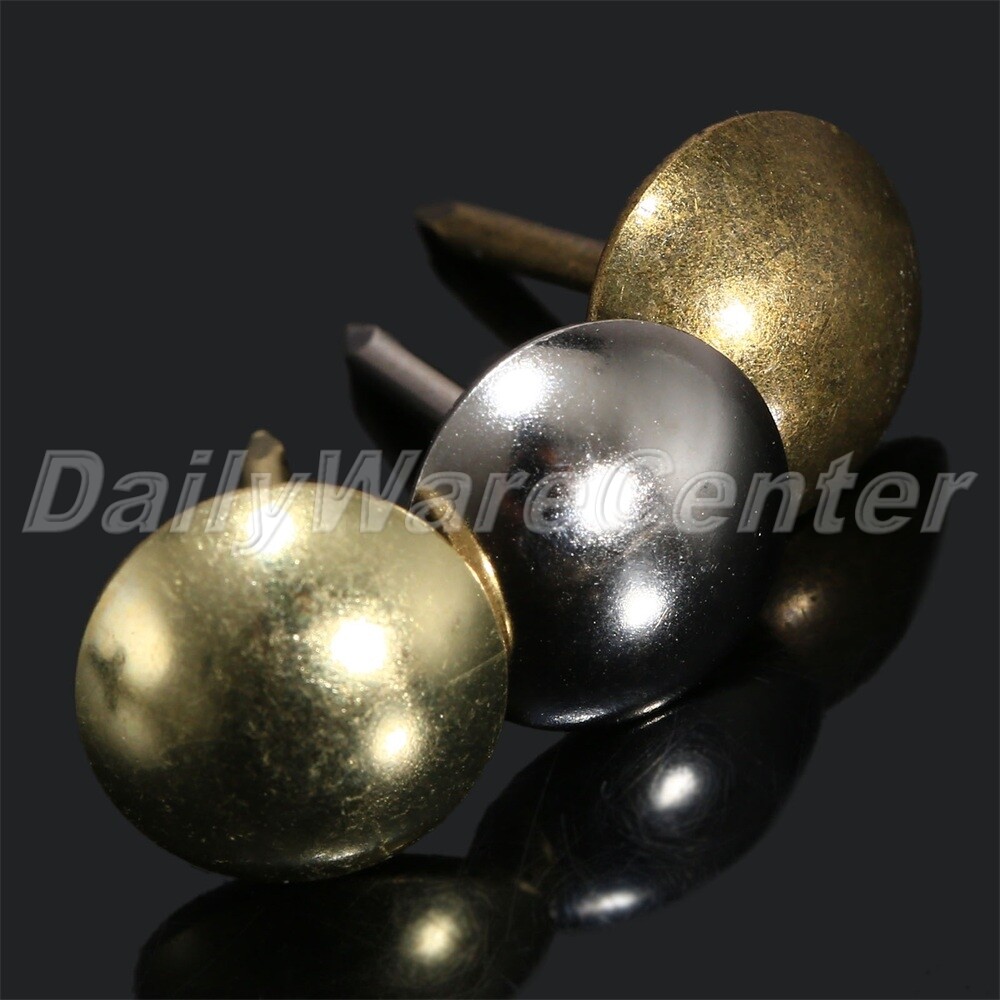 100PCS Vintage Round Head Upholstery Nails Furniture Sofa Chair Studs Tacks Pins