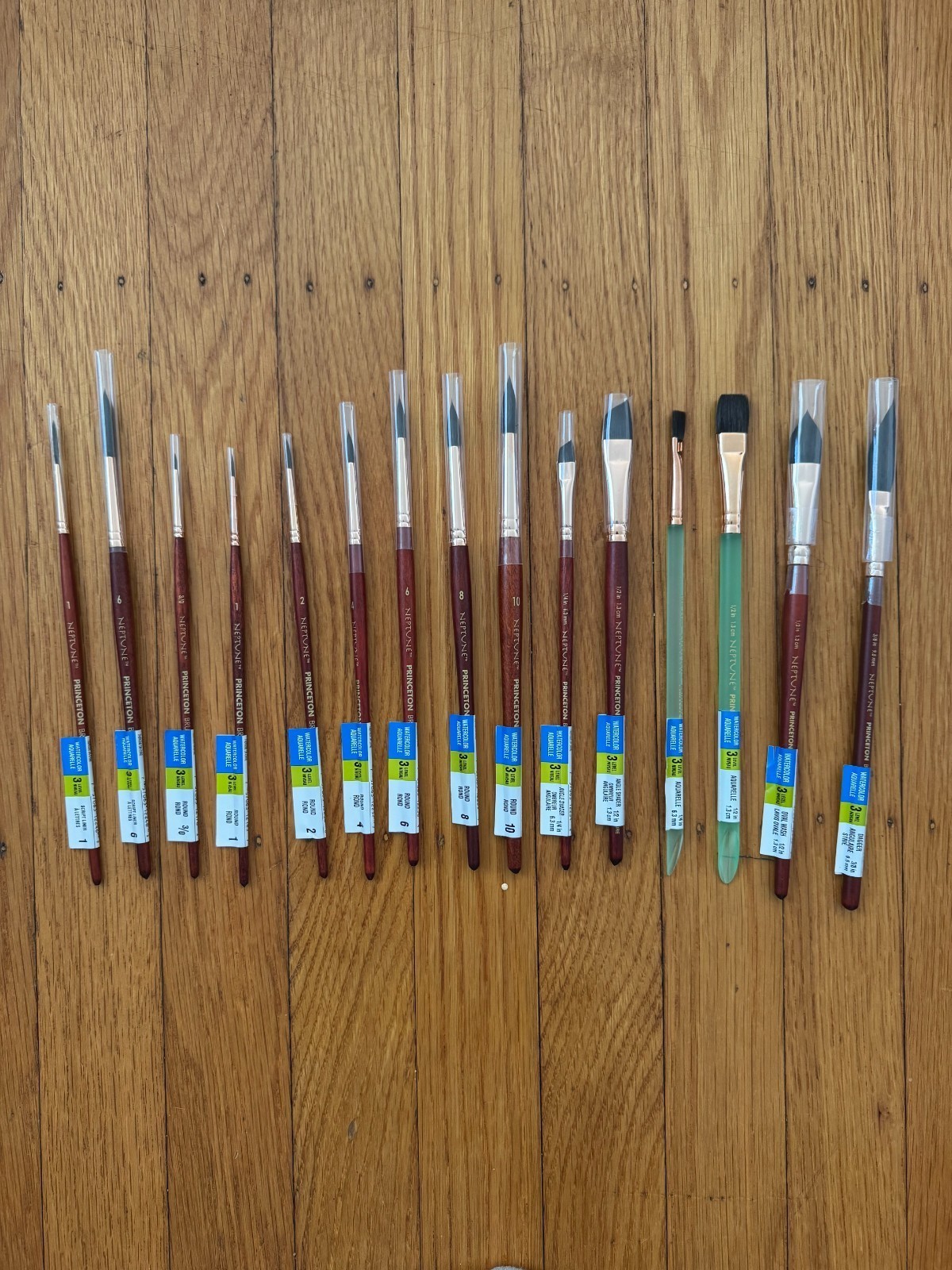 NEW 15 Princeton Neptune Series 4750 Synthetic Watercolor Paintbrush Set