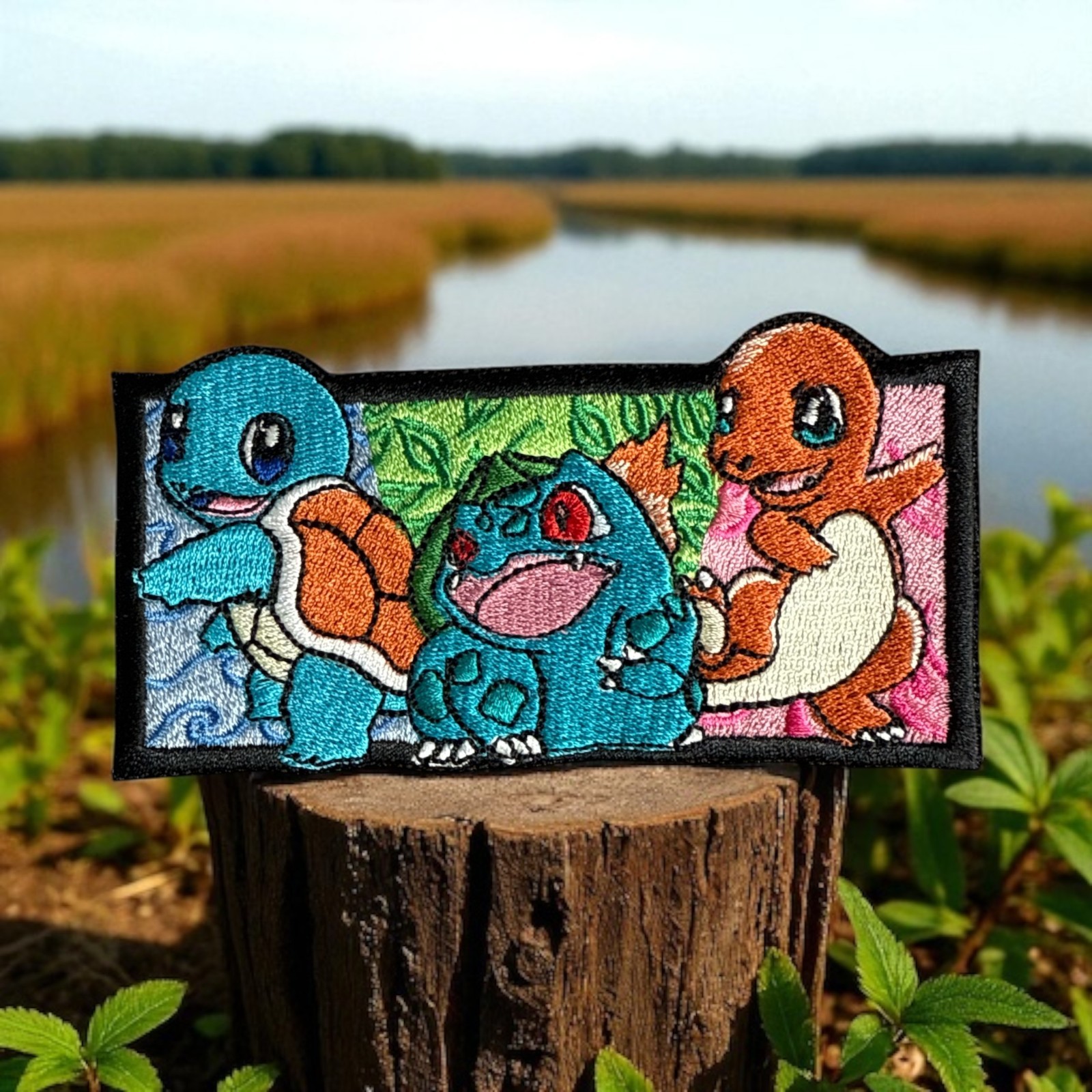Squirtle-Bulbasaur-Charmander Embroidery Patch 2.45″ X 4.76″