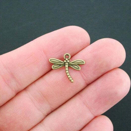 16 Dragonfly Antique Bronze Tone Charms – BC869