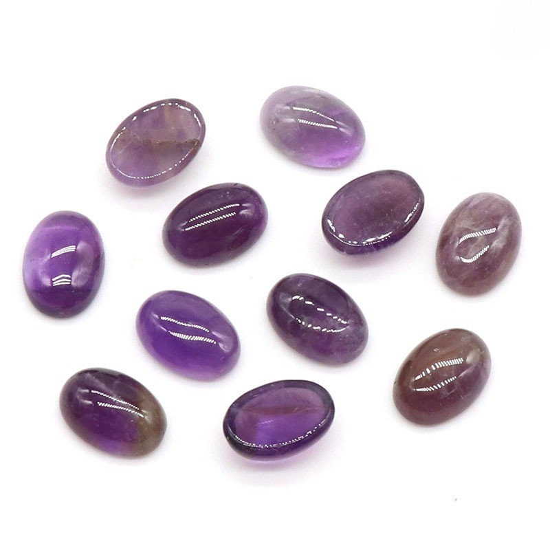 50pcs Natural Amethyst Stone 13x18mm Oval Cab Cabochon DIY Jewelry No Holes