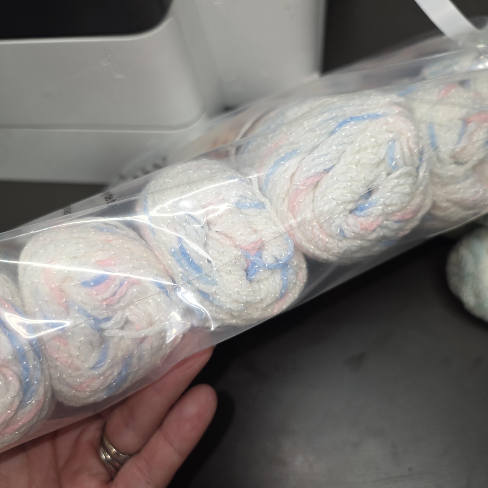 Lion Brand Jamie Pompadour Baby Yarn Lot 6 Skeins Jack & Jill Print Pastel USA