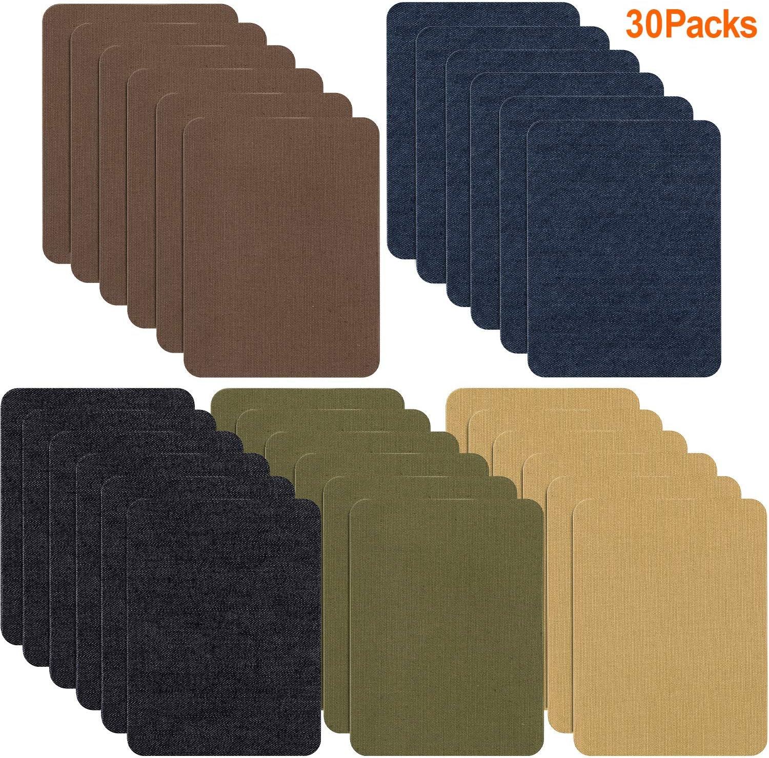 Iron on Patches for Clothing Jeans 30 PCS, Denim Repair Patches Kit 4.9 X 3.7 In