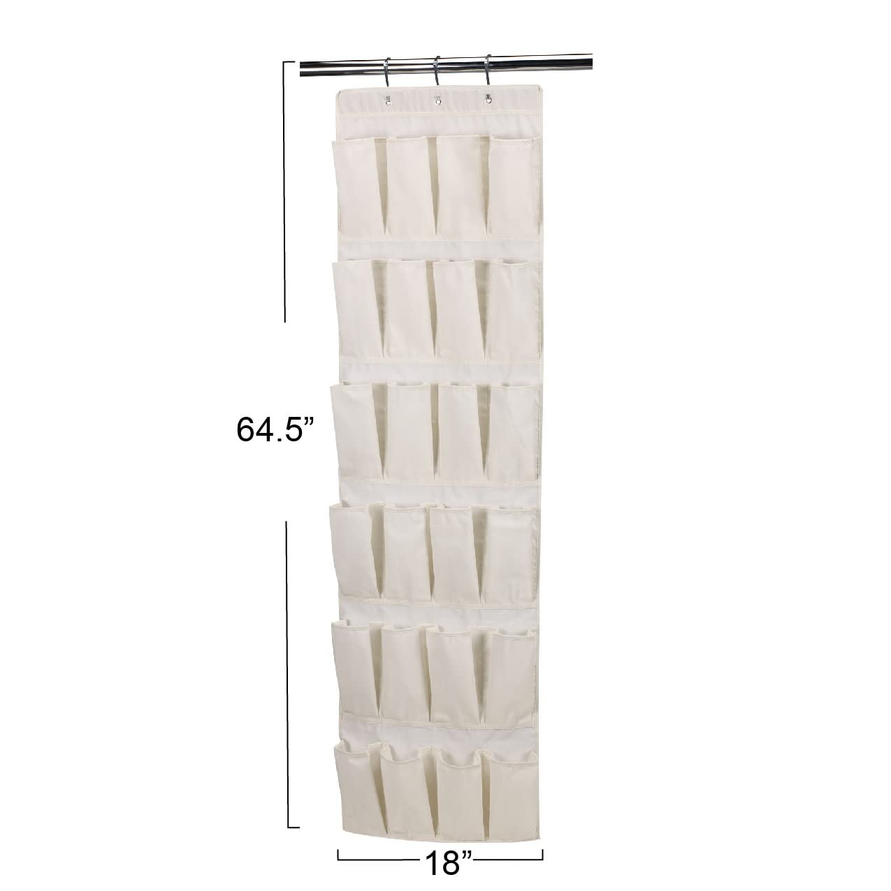 Household Essentials Over The Door 24 Packet Shoe Storage Organizer Natural