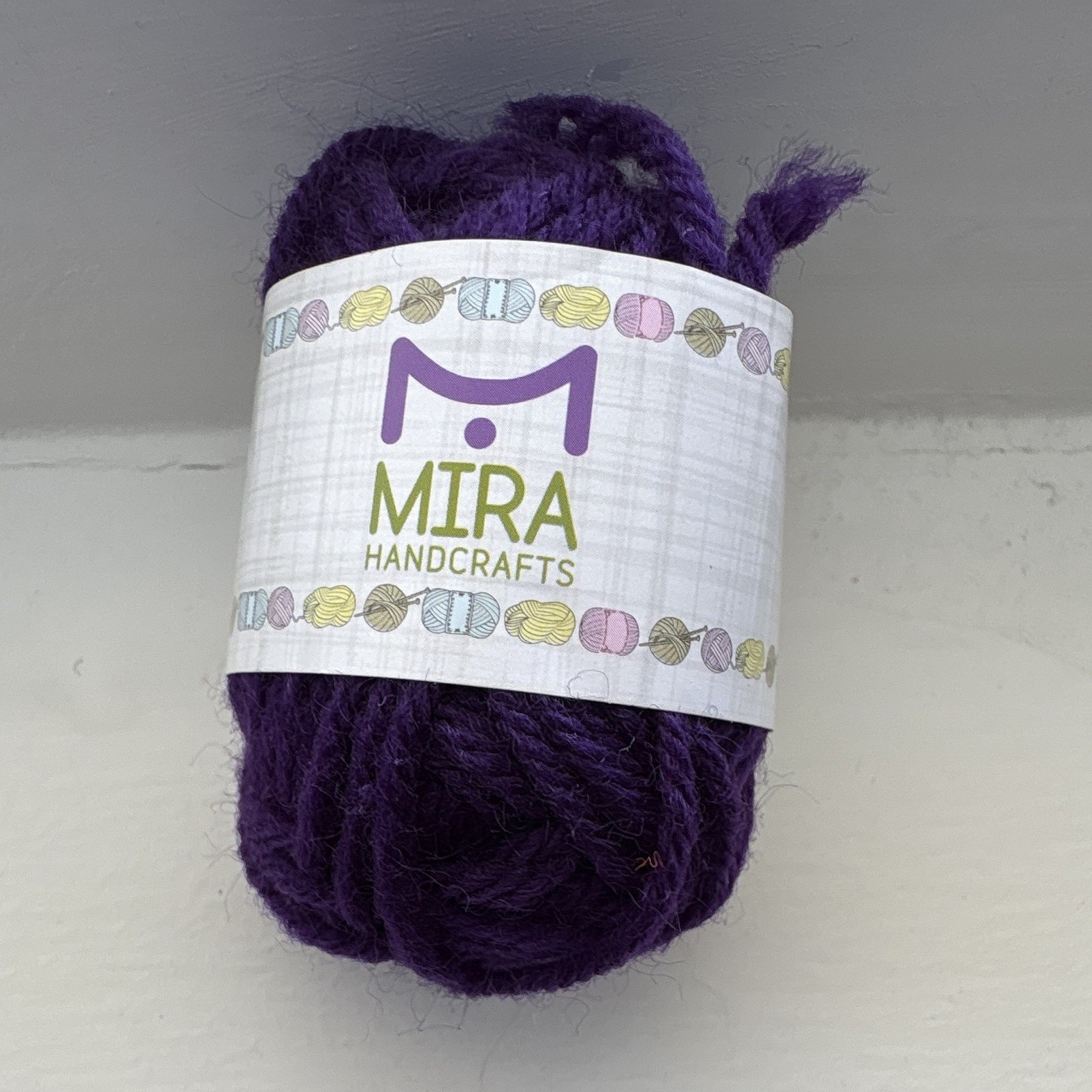 Mira Handcrafts Purple Acrylic Yarn Skein #3 DK Light Worsted 10g 22yd