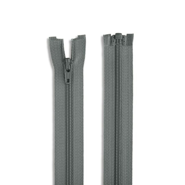 YKK Dark Grey Nylon Coil Jacket Zippers 100 Pk – Color 578 Length 8.0″