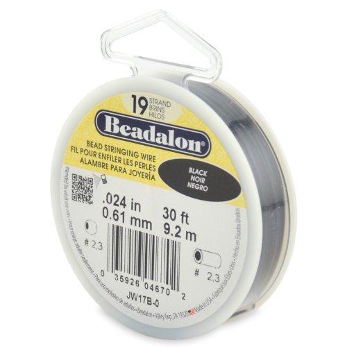 Beadalon 19-Strand 0.024″ (0.61 mm) 30 ft (9.1 m) Black Bead Stringing Wire