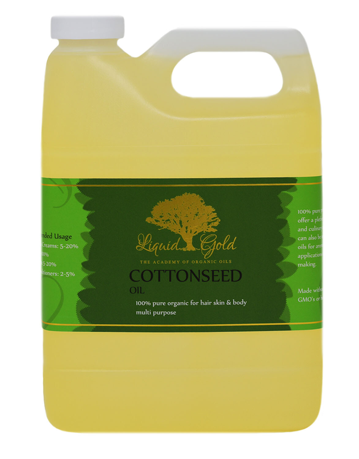 32 oz PREMIUM COTTON SEED OIL ORGANIC 100% PURE COLD PRESSED WINTERIZED NATURAL