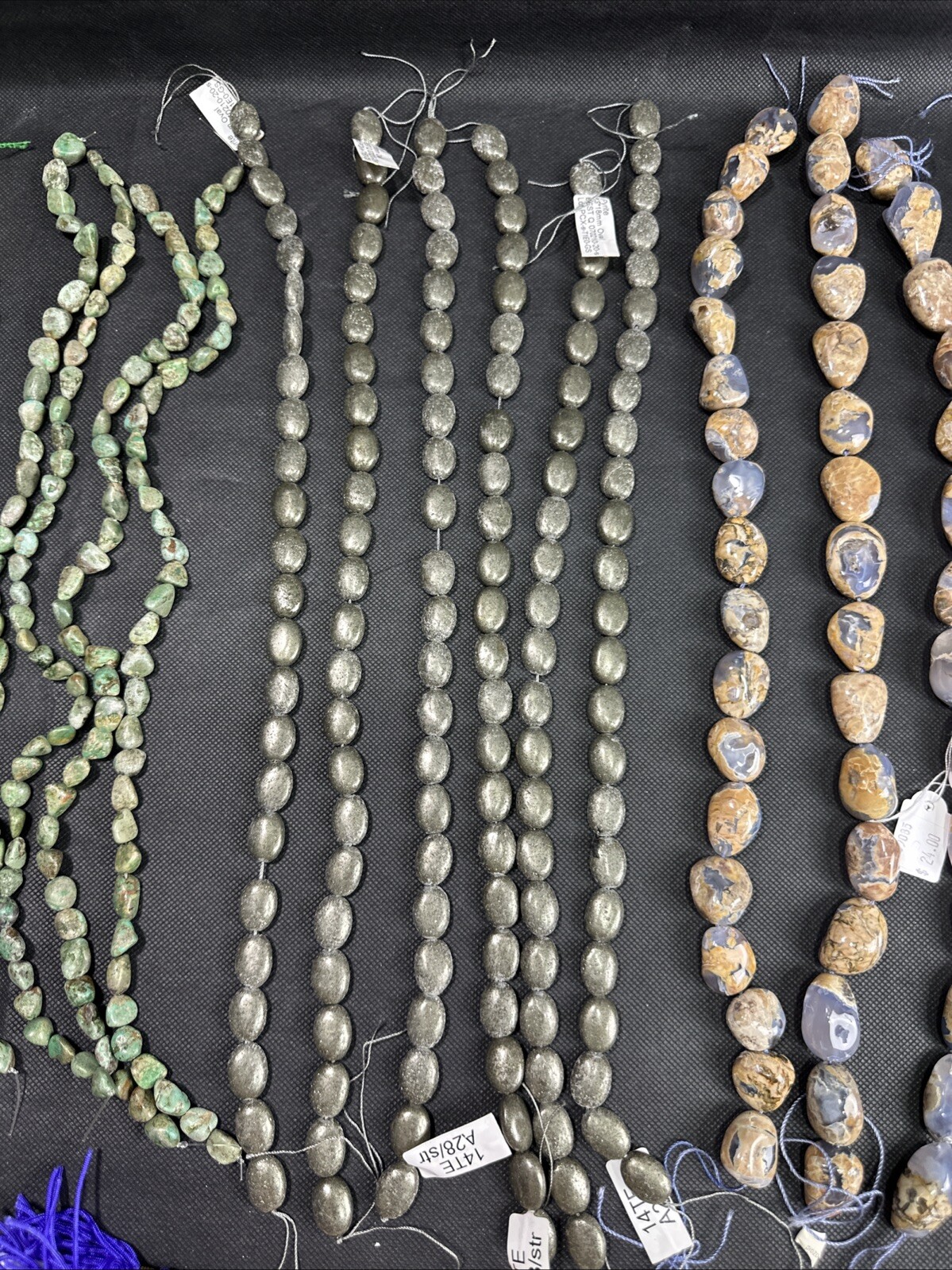 Lot of Fine Jewelry Strands Of Beads,Spacers, Pearls, Pyrite, Fire Agate & Other