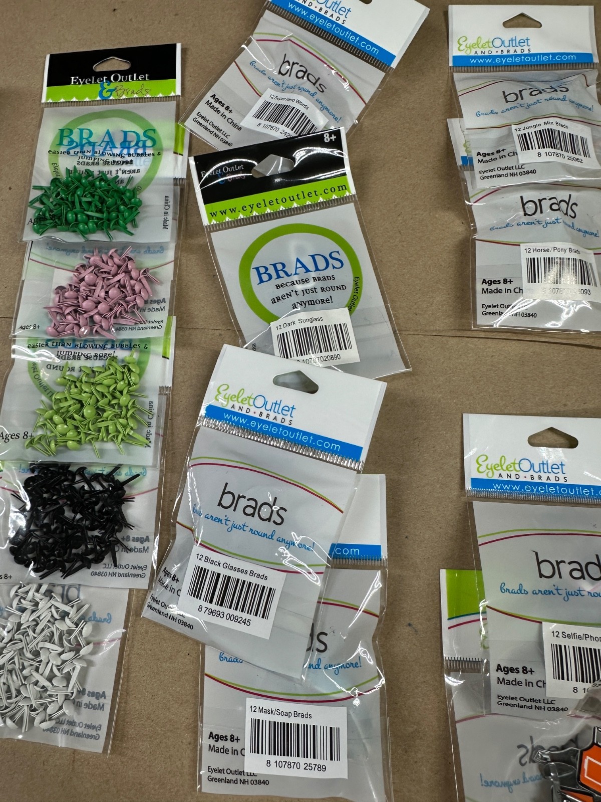 16 Eyelet Outlet decorative & solid brad packages bundle lot