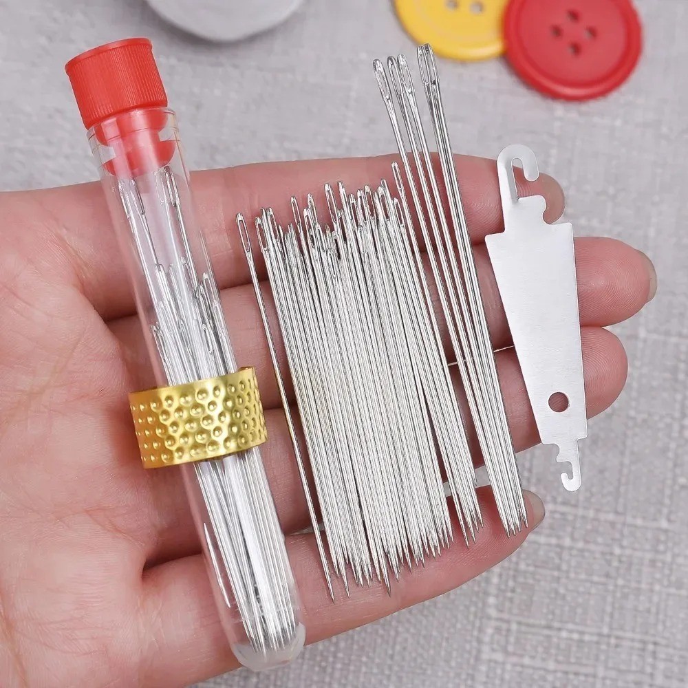 40pcs/set Large Eye Hand Sewing Needles Premium Stainless Steel Needle For Craft