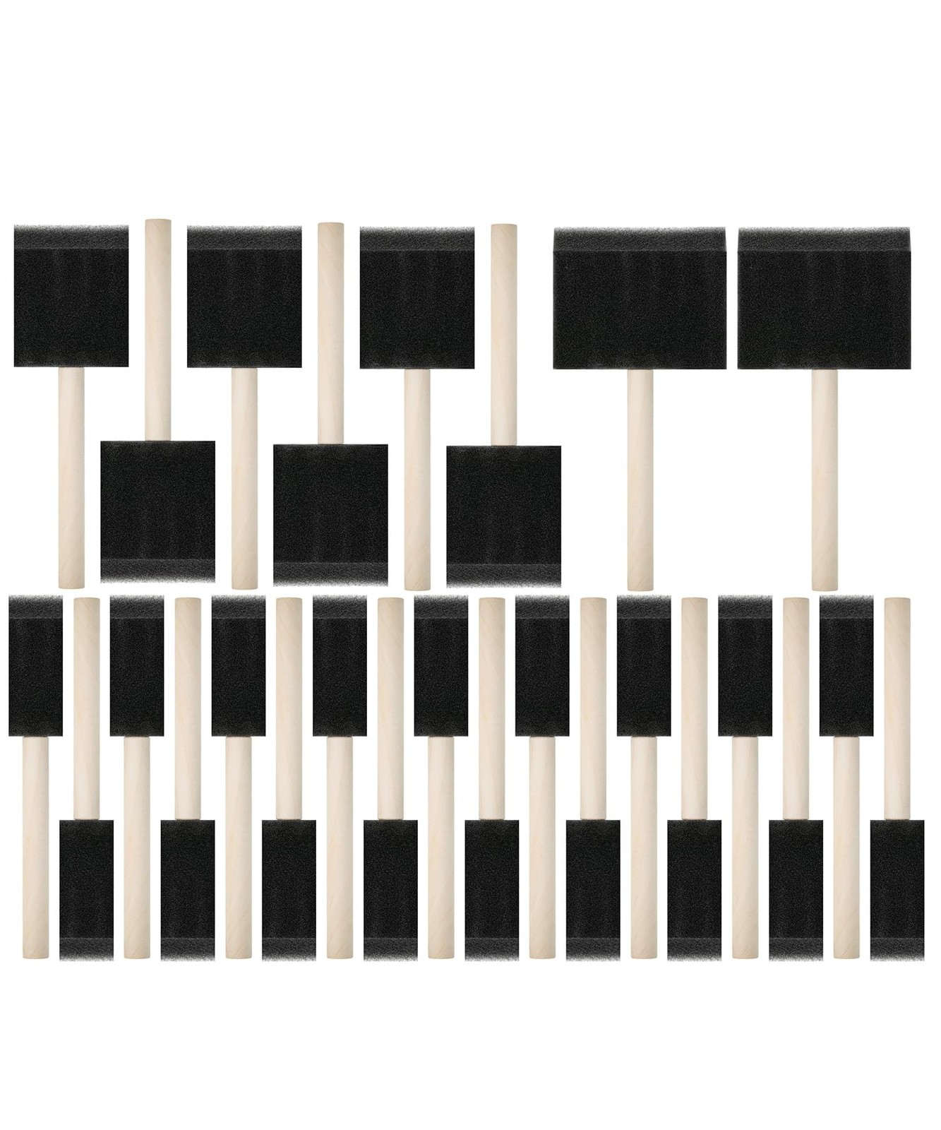 Paint Brushes Foam 1 2 3 Inch 26 Pack Staining Sponge Black